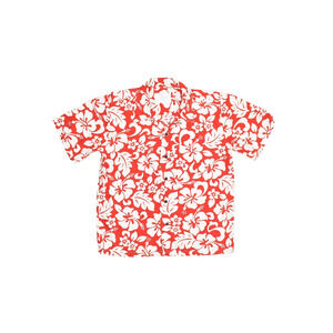 Hawaii Hangover Red White Hibiscus Hawaiian Aloha Button Down Shirt Size L